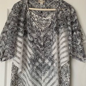2 piece blouse poncho set
